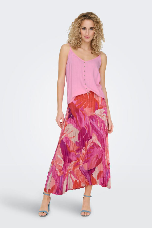 Springfield Long pleated skirt pink