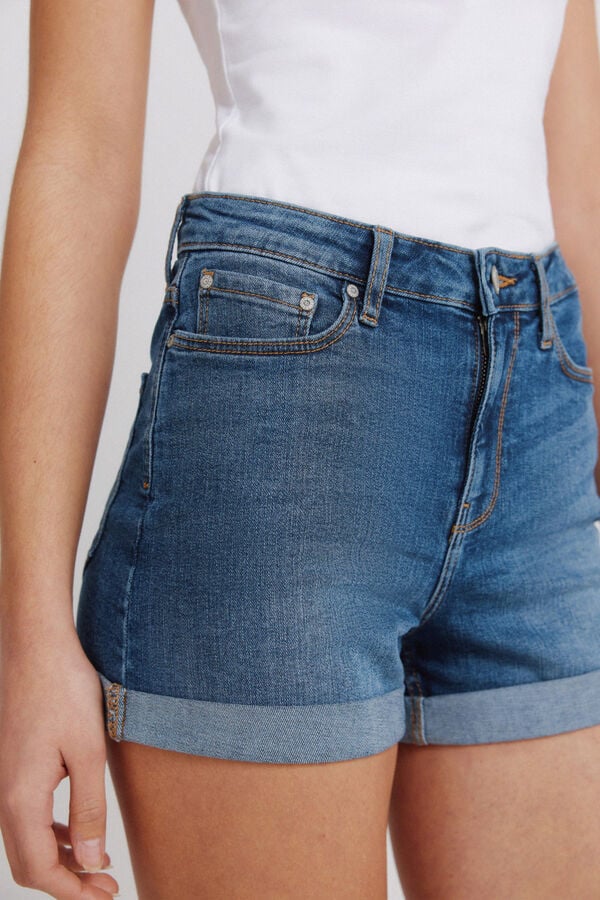 Springfield Short mid-rise jeans blue