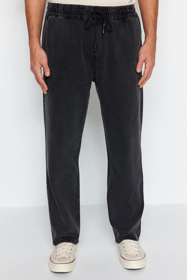 Trendyol Cal&ccedil;a jeans masculina comum preto