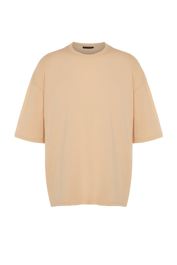 Trendyol Short sleeve oversized T-shirt marron