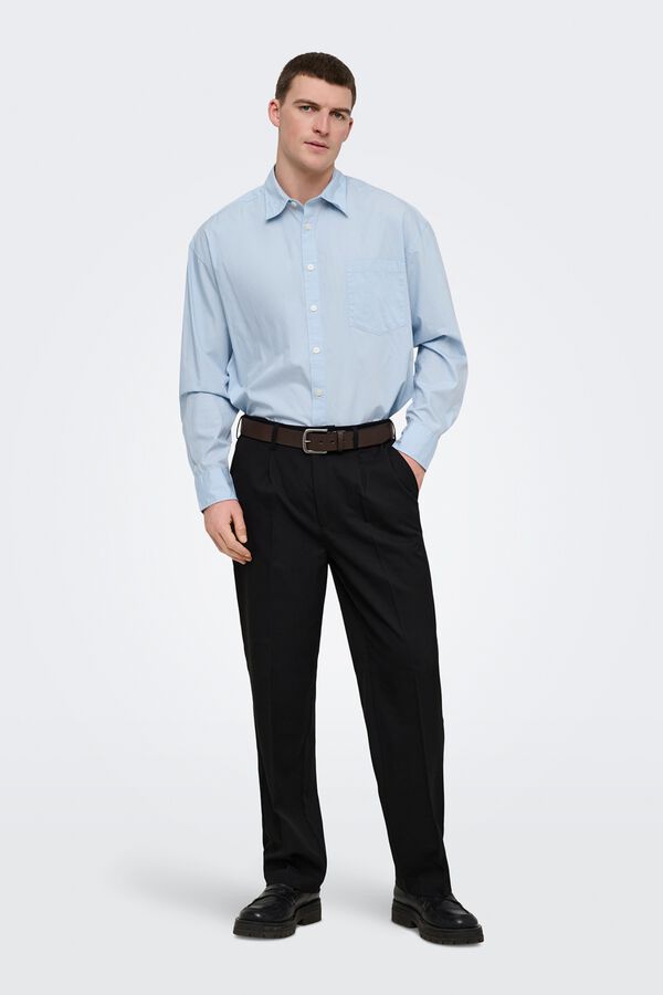 Only & Sons Langarm-Hemd Blau
