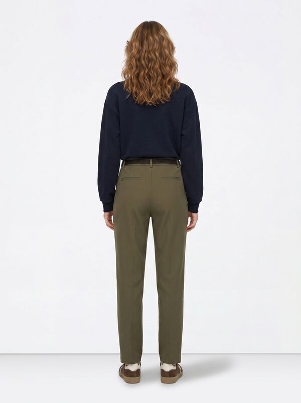 Tiffosi Mid-rise pleated trousers beige