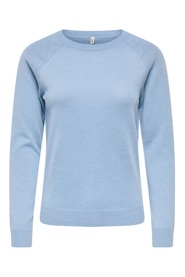 Only Jersey cuello redondo azul