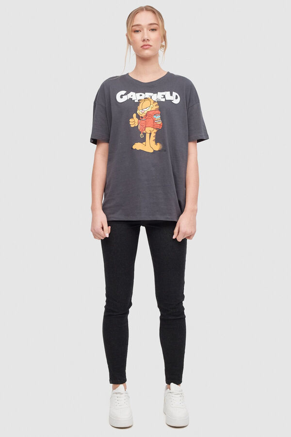 Springfield T-shirt oversize manga curta mix cinza