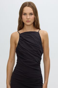 Inside Vestido midi halter franzido