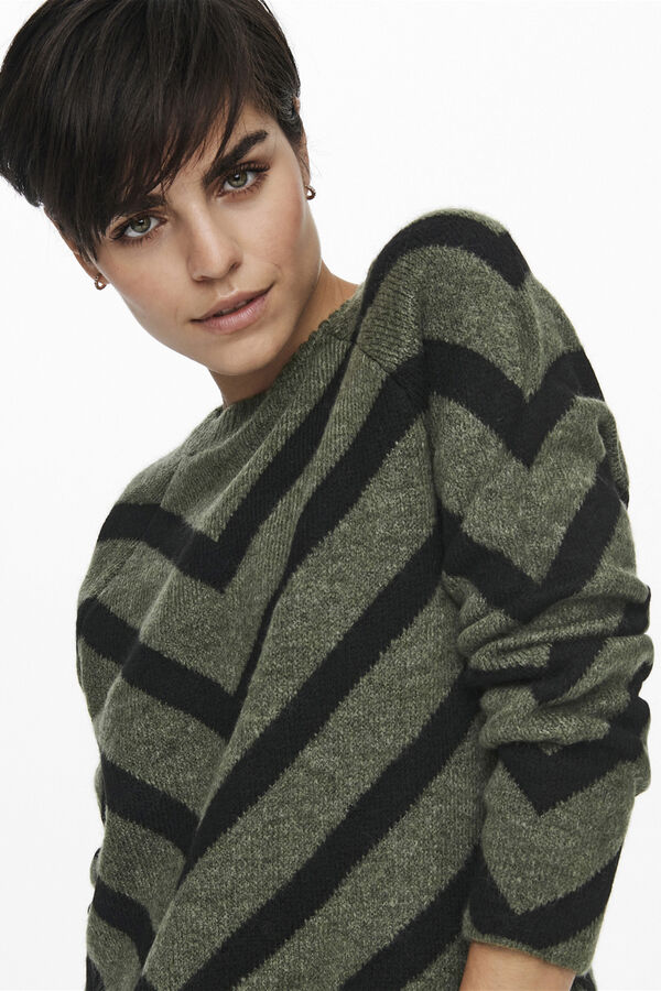 Only Camisola com estampado geométrica cru