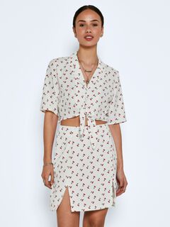 Springfield Cropped shirt with knot fehér