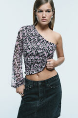 Springfield Asymmetric smock blouse black