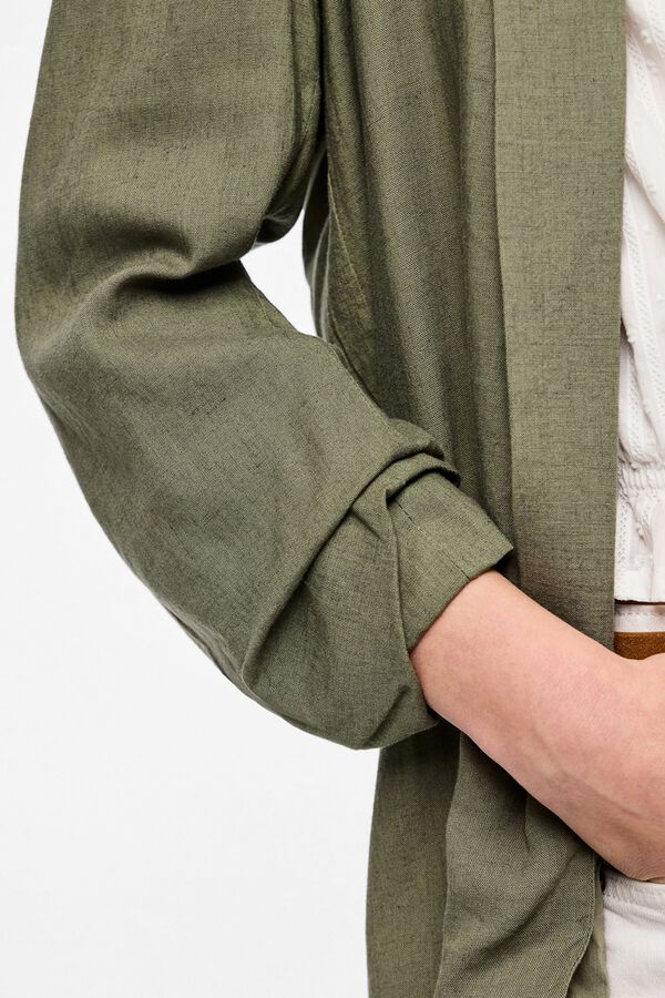 Pieces 3/4 sleeve blazer green