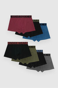 Inside Boxershorts einfarbig , 7er-Pack