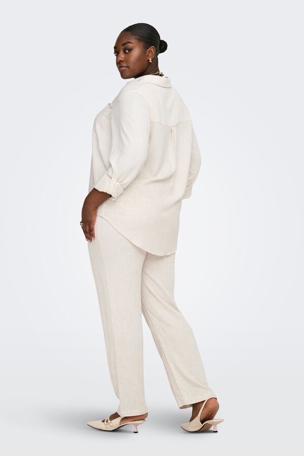 Only Carmakoma Pantal&oacute;n recto talla grande beige