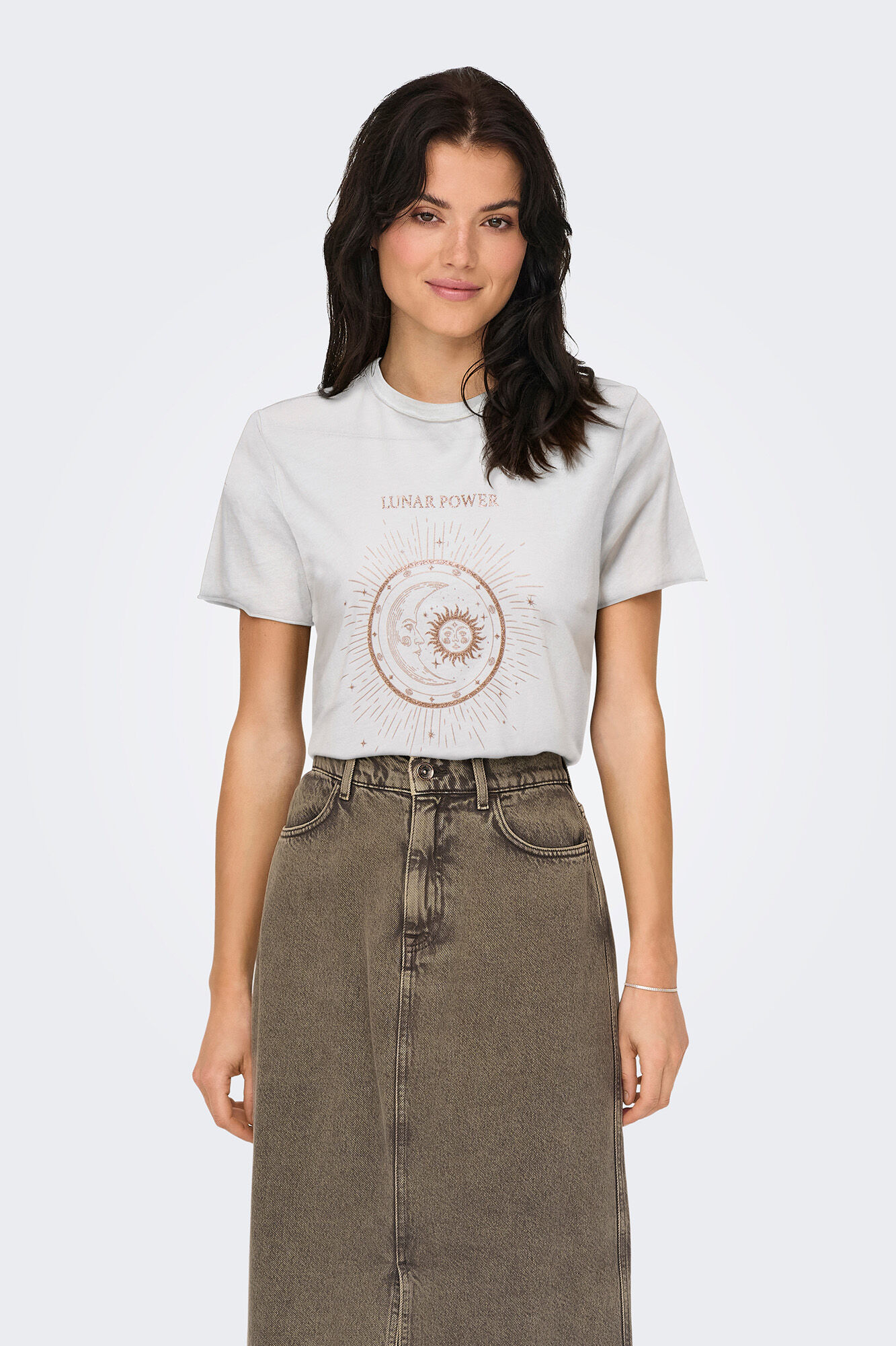 Only T-shirt estampada de manga curta 