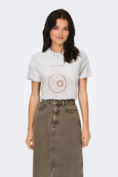 Only T-shirt estampada de manga curta 