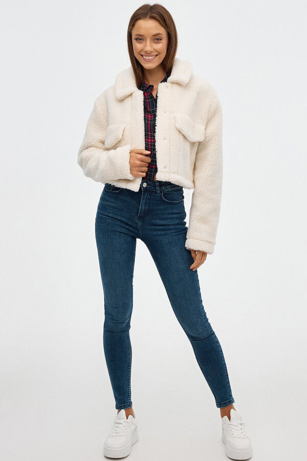 Inside Cazadora Borreguillo Bolsillos beige