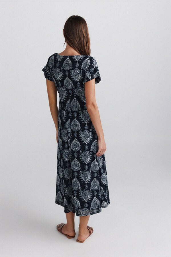 Springfield Polka-dot print dress blue