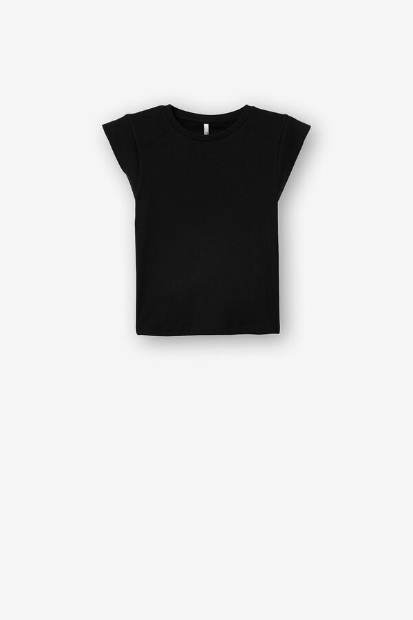 Springfield Camiseta Canalé negro