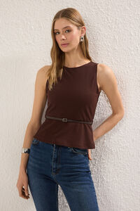 Trendyol Top sem mangas com cinto