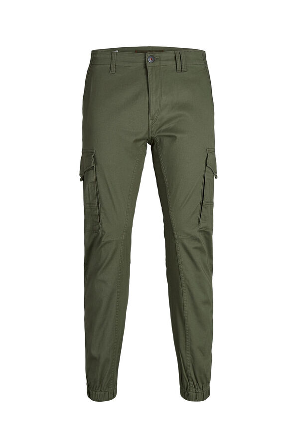 Springfield Cargo trousers with stretch hems zelena