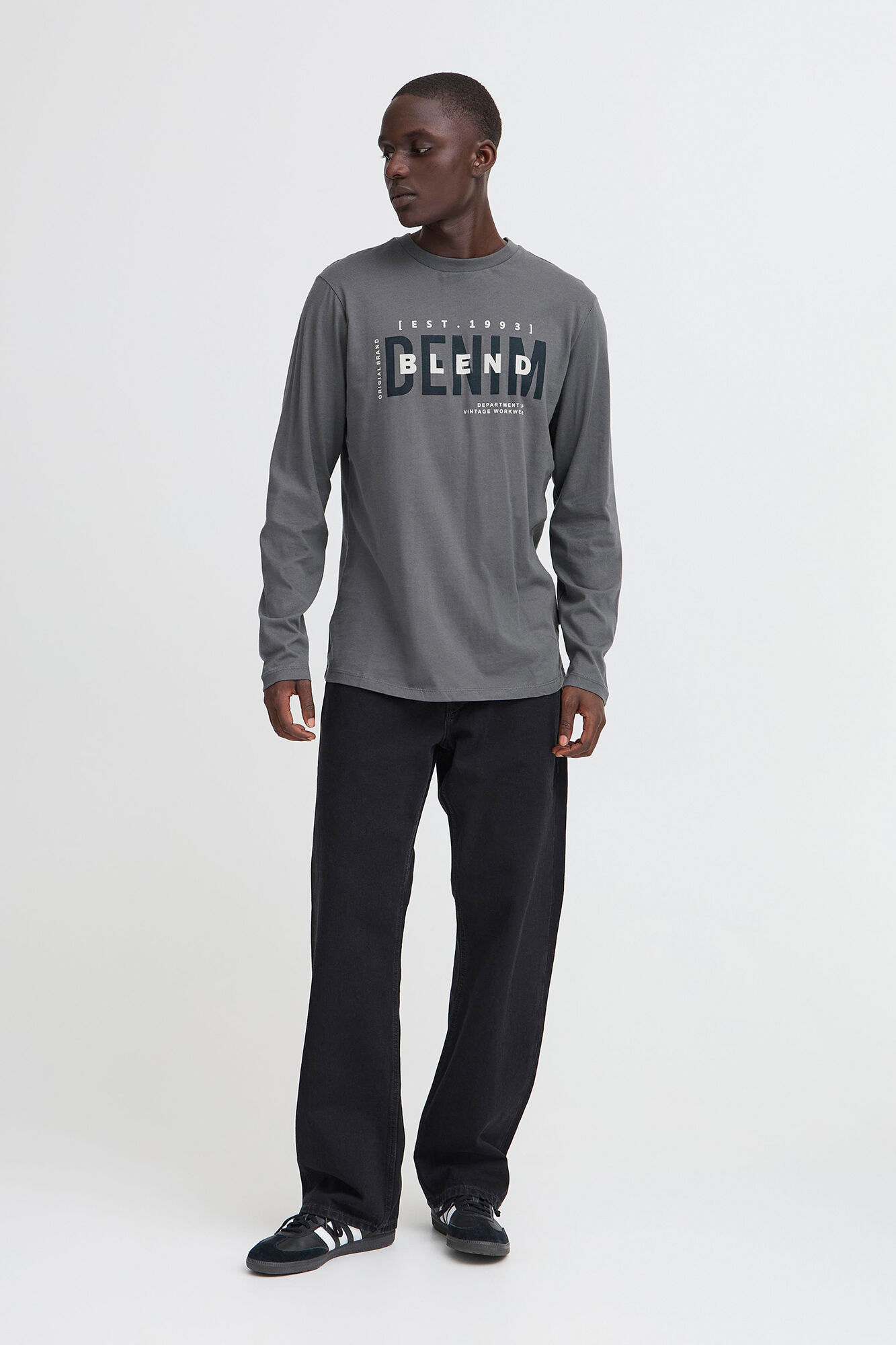 Blend Camiseta manga comprida com logo 