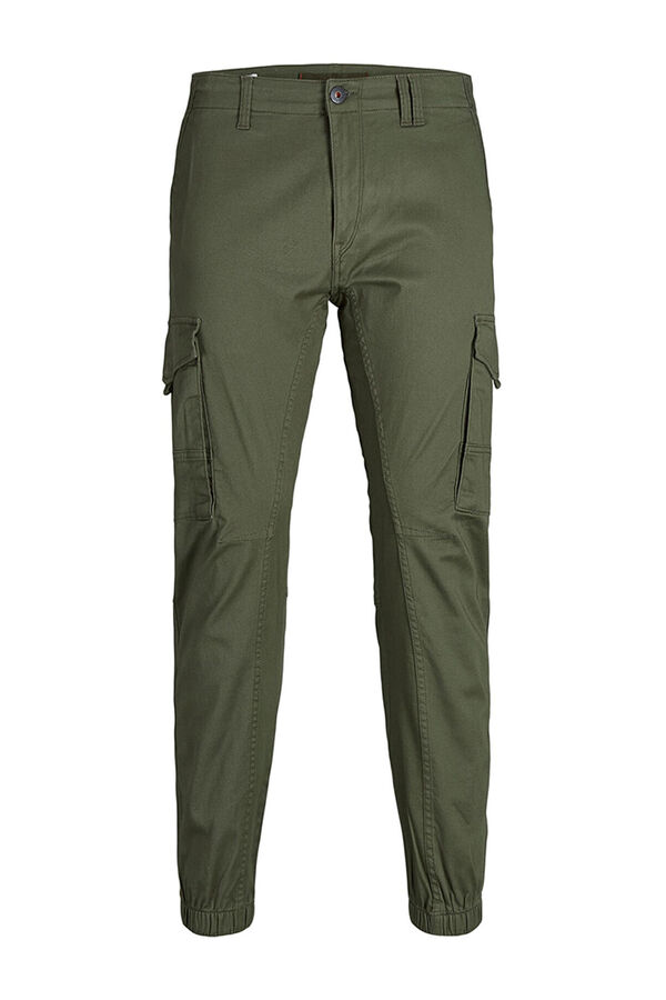 Springfield Cargo trousers with stretch hems zöld