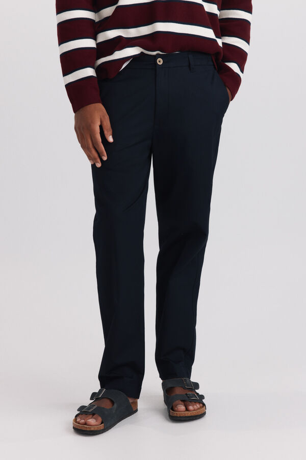 Springfield Lightweight straight fit trousers blue