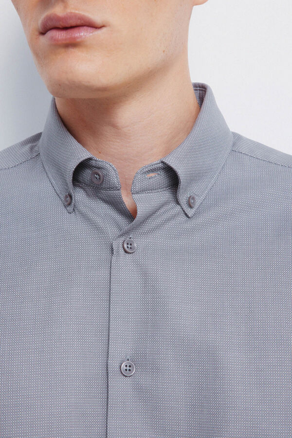 Springfield Two-tone structured dress shirt grey