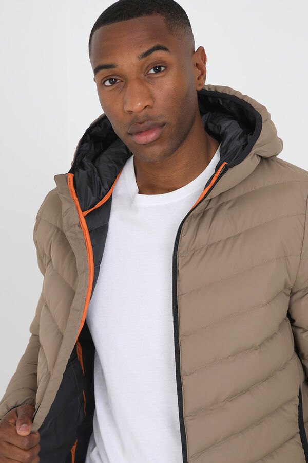 Springfield Quilted jacket with hood bež