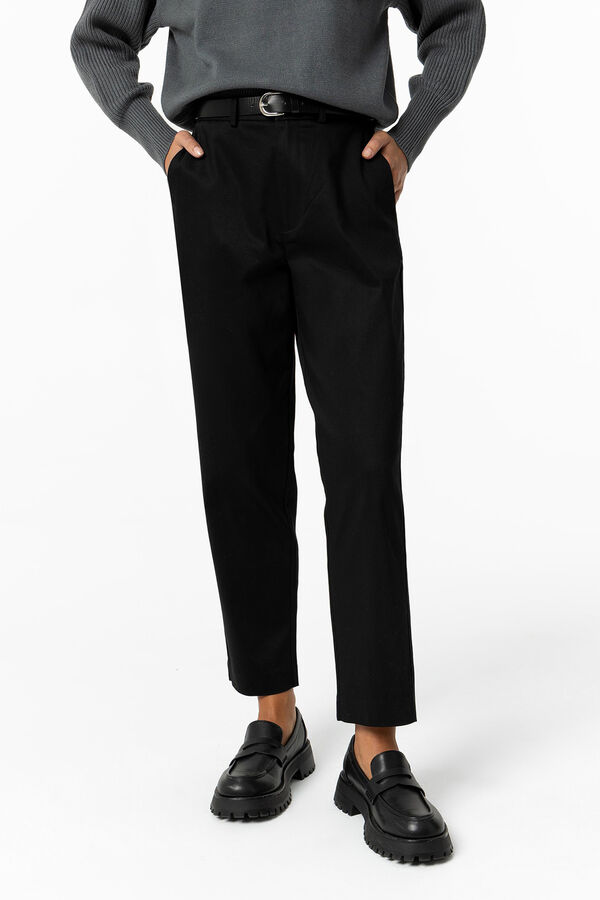 Tiffosi Tailor-made trousers with belt black