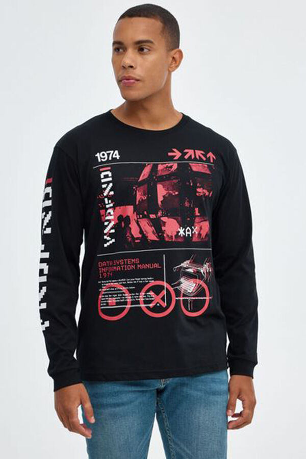 Inside Camiseta Estampada Texto negro