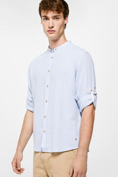 Springfield Mandarin collar shirt blue