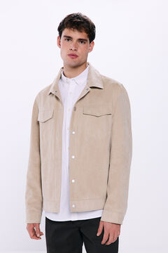 Springfield Faux suede jacket brown