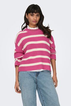 Springfield Striped jersey-knit jumper purple