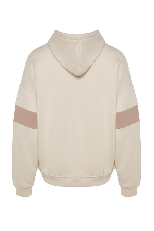 Trendyol Sudadera oversize con capucha beige