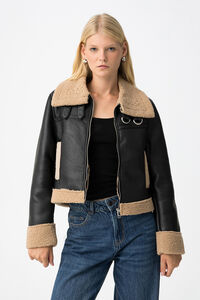 Tiffosi Abrigo con Efecto Piel Combinado