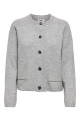 Only Kurzer Strickjacke mit Taschen Grau