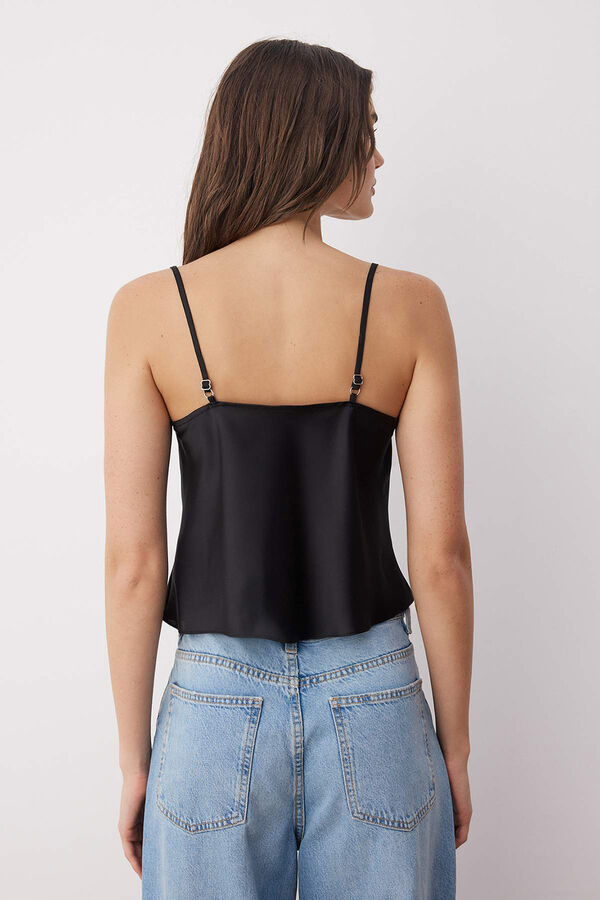 Trendyol Satin-finish strap top noir