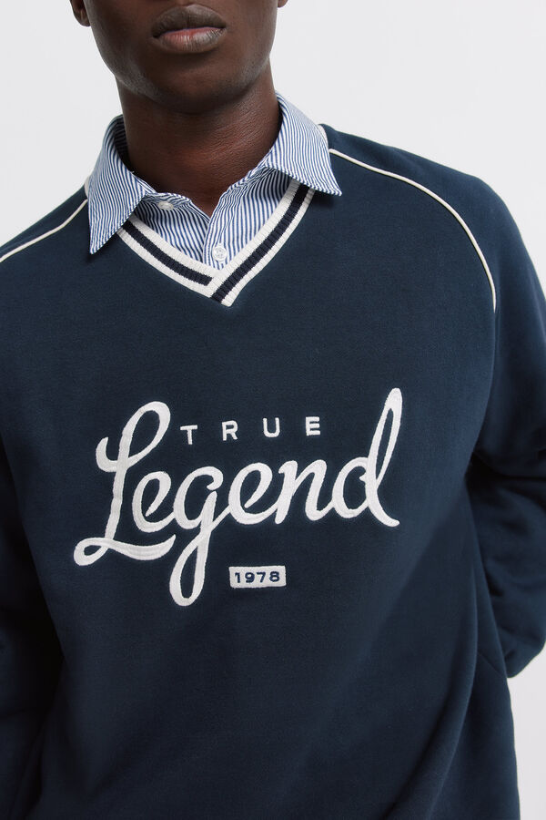 Springfield V-neck sweatshirt LEGEND blue