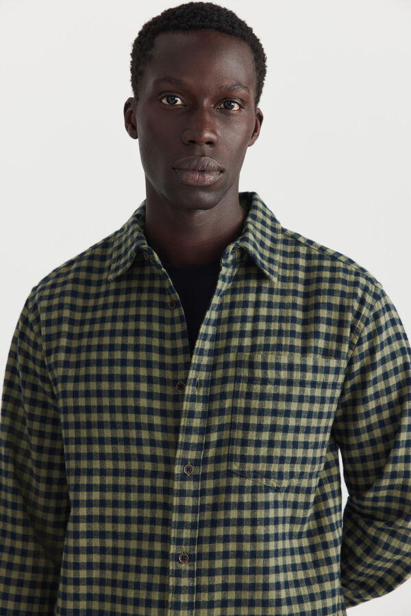 Springfield Chemise en flanelle &agrave; carreaux vichy vert