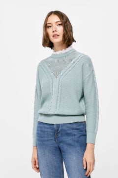 Springfield Jersey Cable Knit azul medio