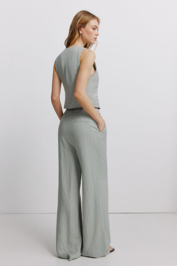 Springfield Cal&ccedil;a larga plissada verde