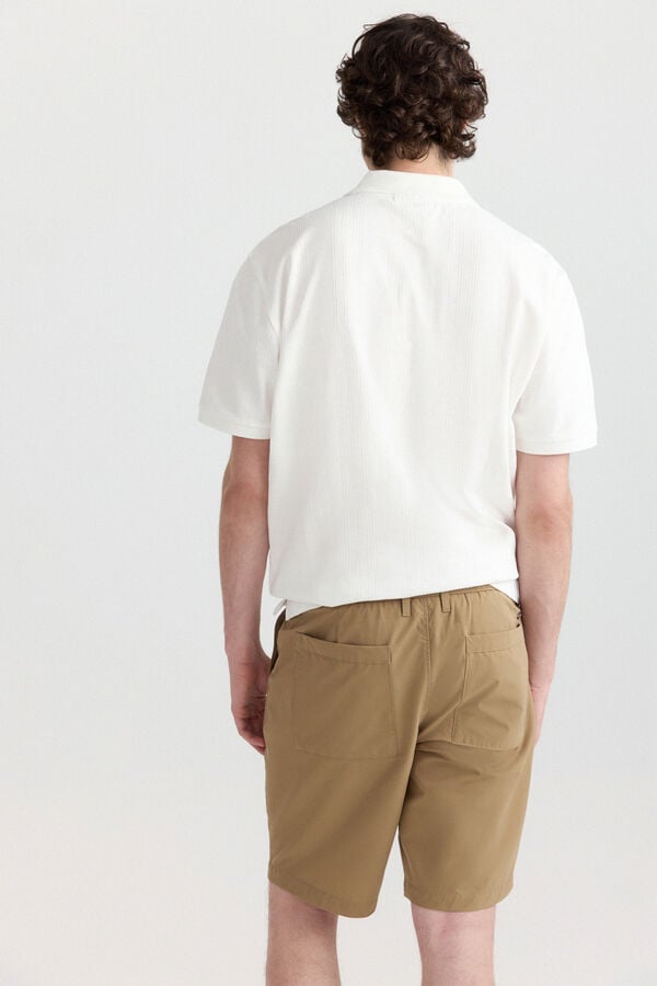 Springfield Slim fit structure polo shirt beige
