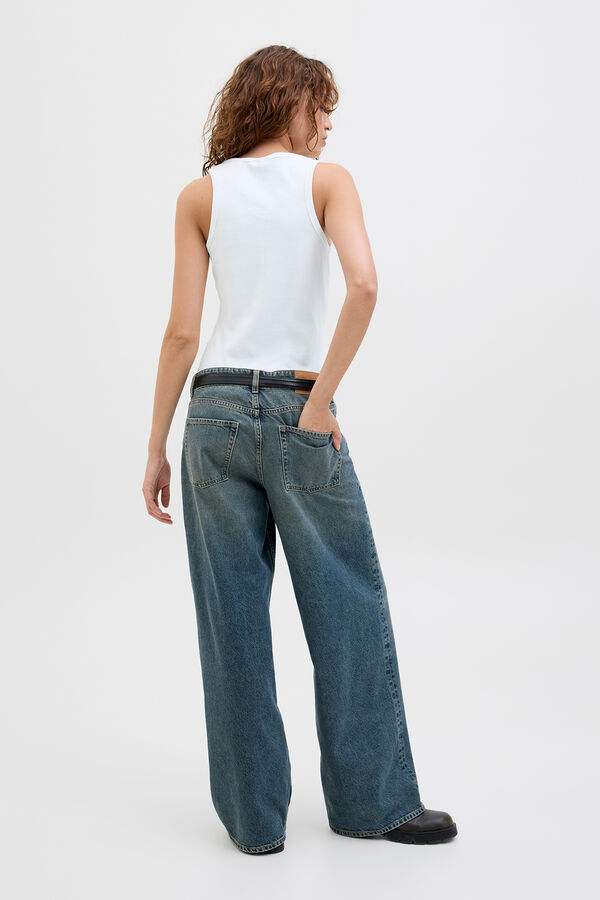 Jack & Jones Top canal&eacute; sin mangas el&aacute;stico blanco