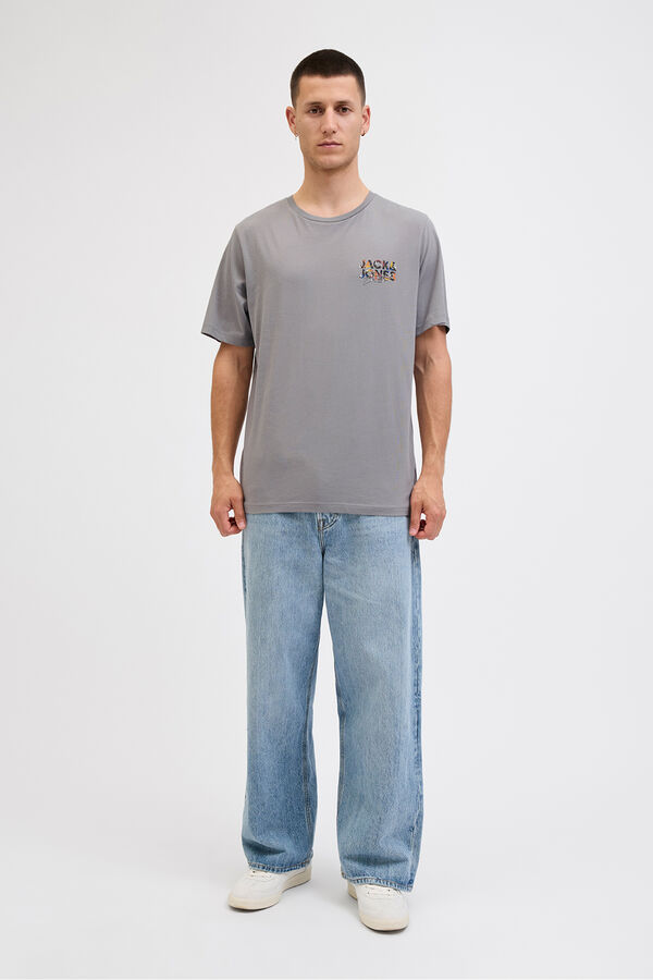 Jack & Jones Camiseta regular fit estampada gris