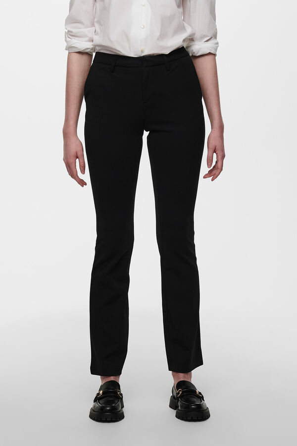 Springfield Straight trousers with medium waist black
