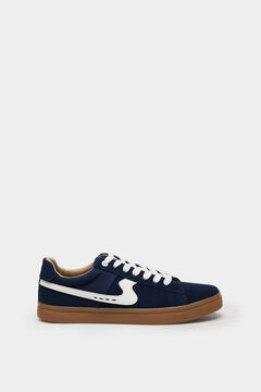 Springfield Leather logo combined sneakers bluish