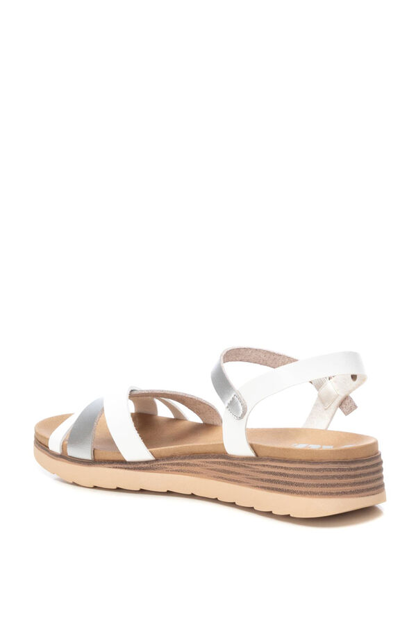 XTI Intertwined strap wedge sandal white