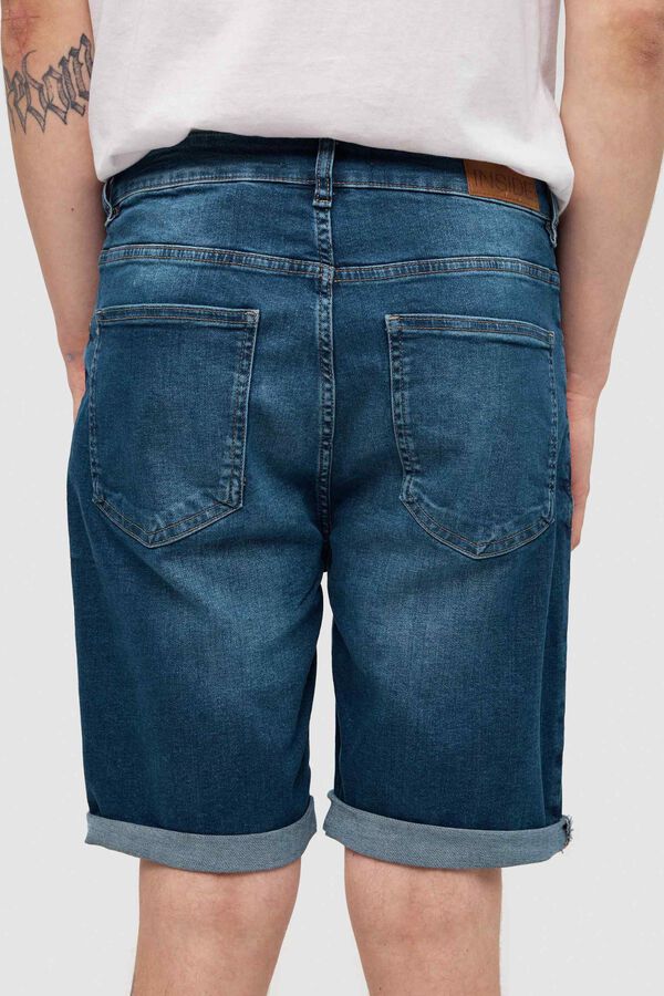 Inside Bermuda denim slim azul