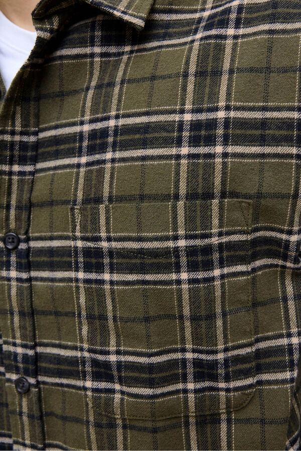 Jack & Jones PLUS Camisa b&aacute;sica cuadros verde