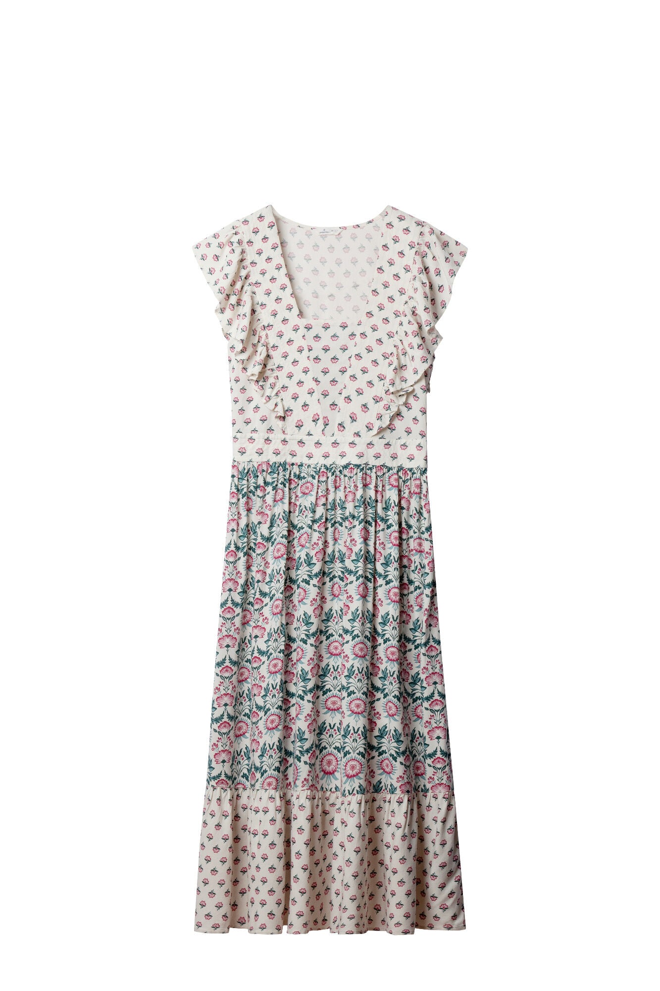 Springfield Printed ruffle midi dress