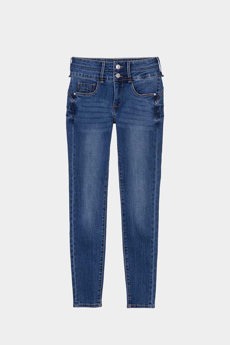 Springfield Double-up Wash Effect Skinny Jeans steel blue